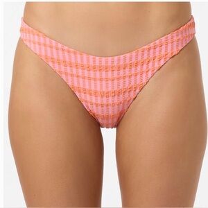 O'Neill Paradise Plaid Rockley Medium Coverage Bikini Bottoms - SACHET PINK